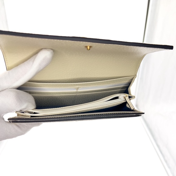 0237JPL Gucci Ophidia GG Continental Wallet Mystic White & GG Supreme Canvas - Picture 9 of 9